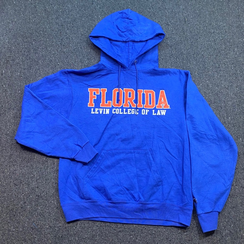 Champion Florida Levin College of Law Hoodie Sz M Mens Blue Collegiate Skater